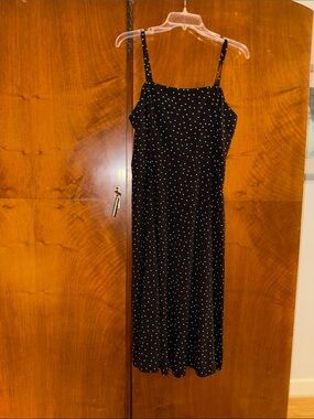GAP Black Polka Dot Midi Dress